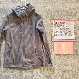 Columbia Women’s Softshell Jacket Medium Gray Hooded Fleece Lined Sport
